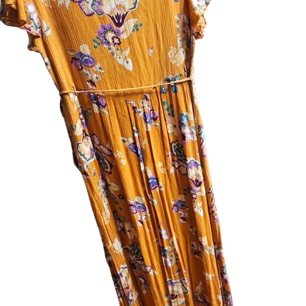 Patrons of Peace Vibrant Floral Maxi Dress - Mustard - Picture 3 of 3